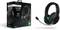 Słuchawki bezprzewodowe PDP Gaming LVL50 w kolorze czarnym i zielonym z mikrofonem, przedstawione obok opakowania.
