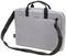 Szara torba na laptopa z uchwytami i paskiem na ramię, z dodatkową kieszenią z boku; projekt przeznaczony do ochrony i transportu przenośnych komputerów.
