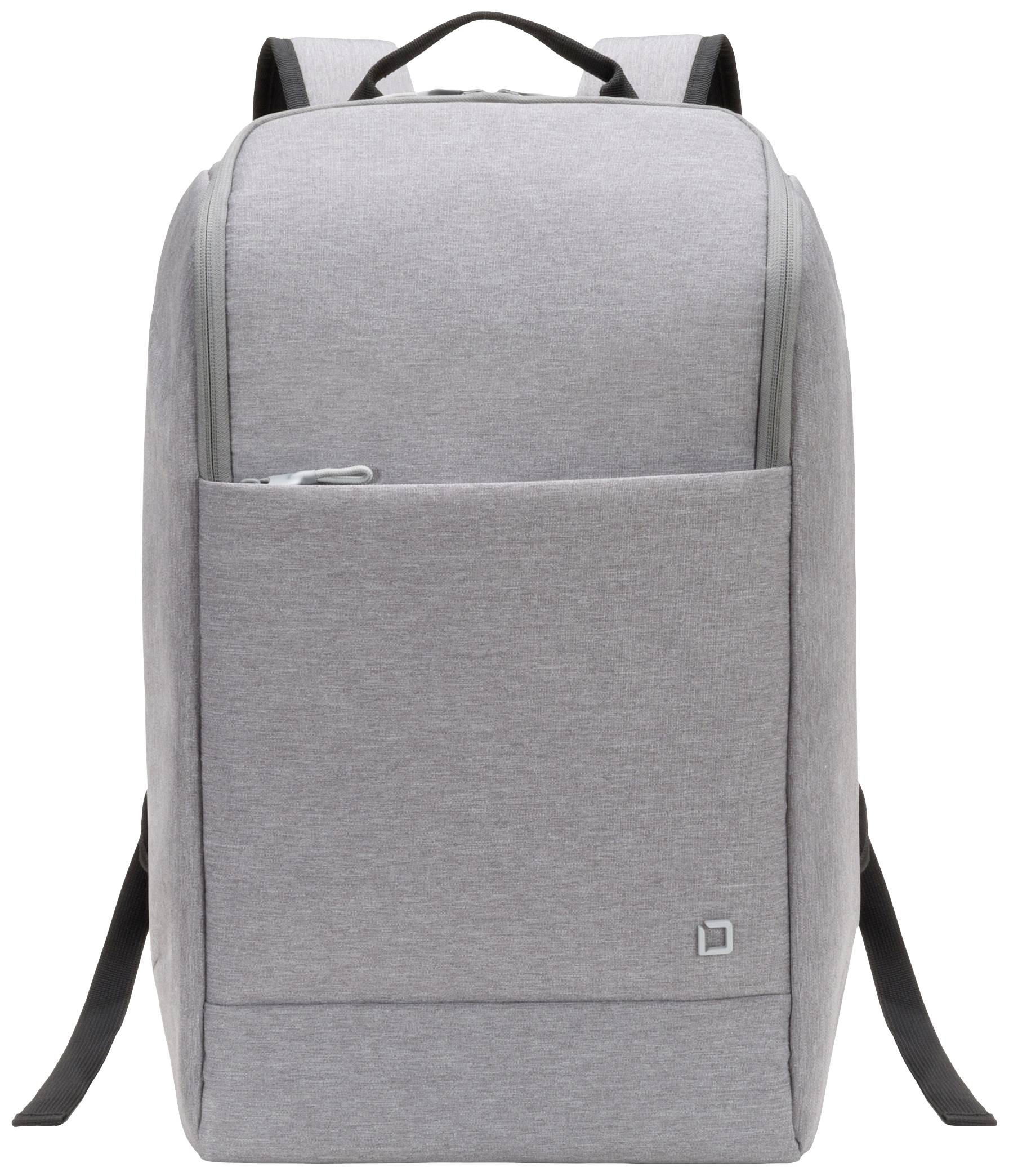 Szary, nowoczesny plecak z zamkiem błyskawicznym i kieszenią z przodu. Odpowiedni do codziennego użytku lub podróży.