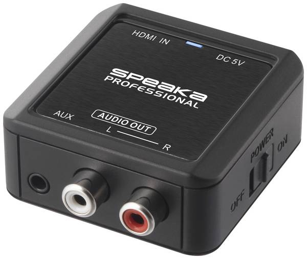 konwerter HDMI, RCA/Cinch SpeaKa Professional SP-10094284, [1x złącze żeńskie HDMI - 1x złącze żeńskie RCA/cinch, złącze żeńskie jack 3,5 mm]