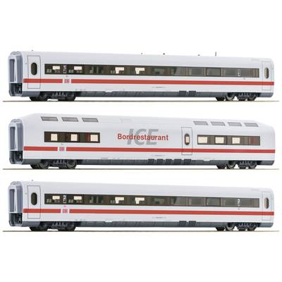 Pociąg osobowy Roco 74028 H0 zestaw 3 wagonów pośrednich ICE 1 Redesign 2005 DB-AG I klasa typ Apmbsz 803.1, deska resta