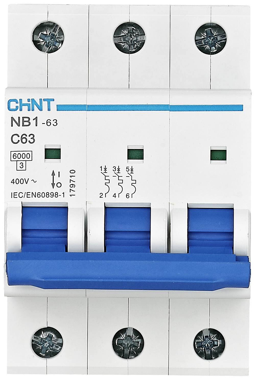 Автоматичний вимикач Chint NB1-63 3P C13 6kA DB 179699, 3 контакти, 240 В, 415 В, 13 А