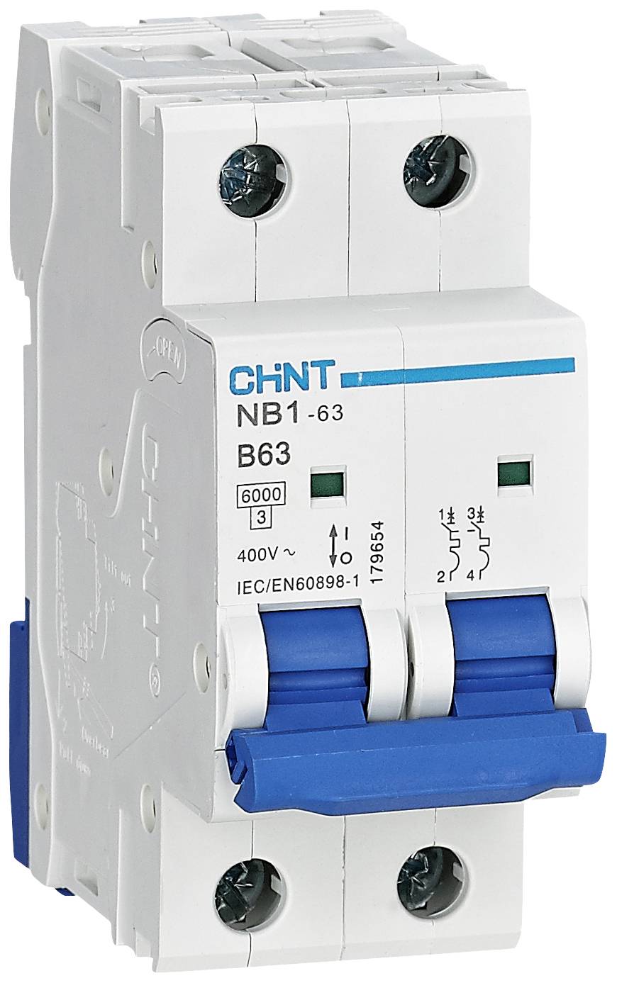 Автоматичний вимикач Chint NB1-63 2P B63 6kA DB 179654, 2 контакти, 240 В, 415 В, 63 А