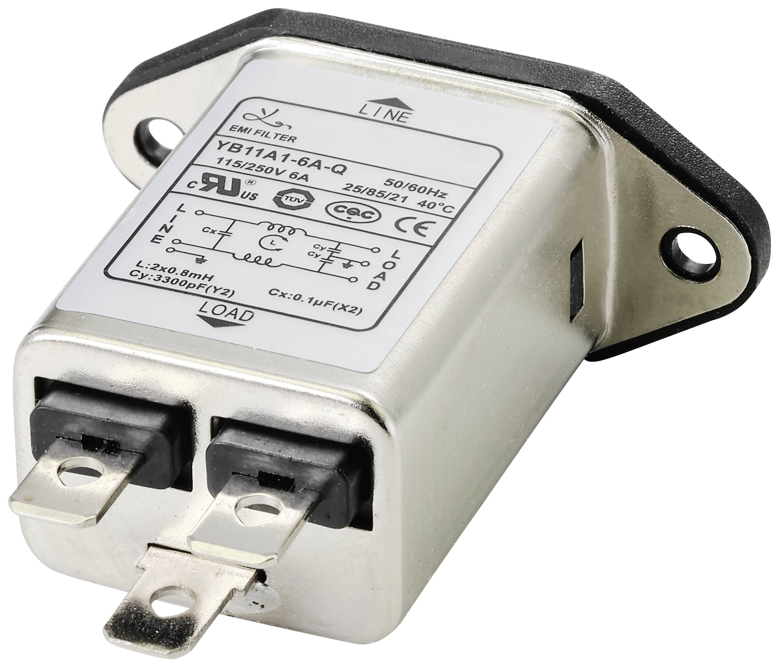 Мережевий фільтр TRU COMPONENTS TC-10101412, 250 В/змінного струму, 6 А, 0,8 мГн