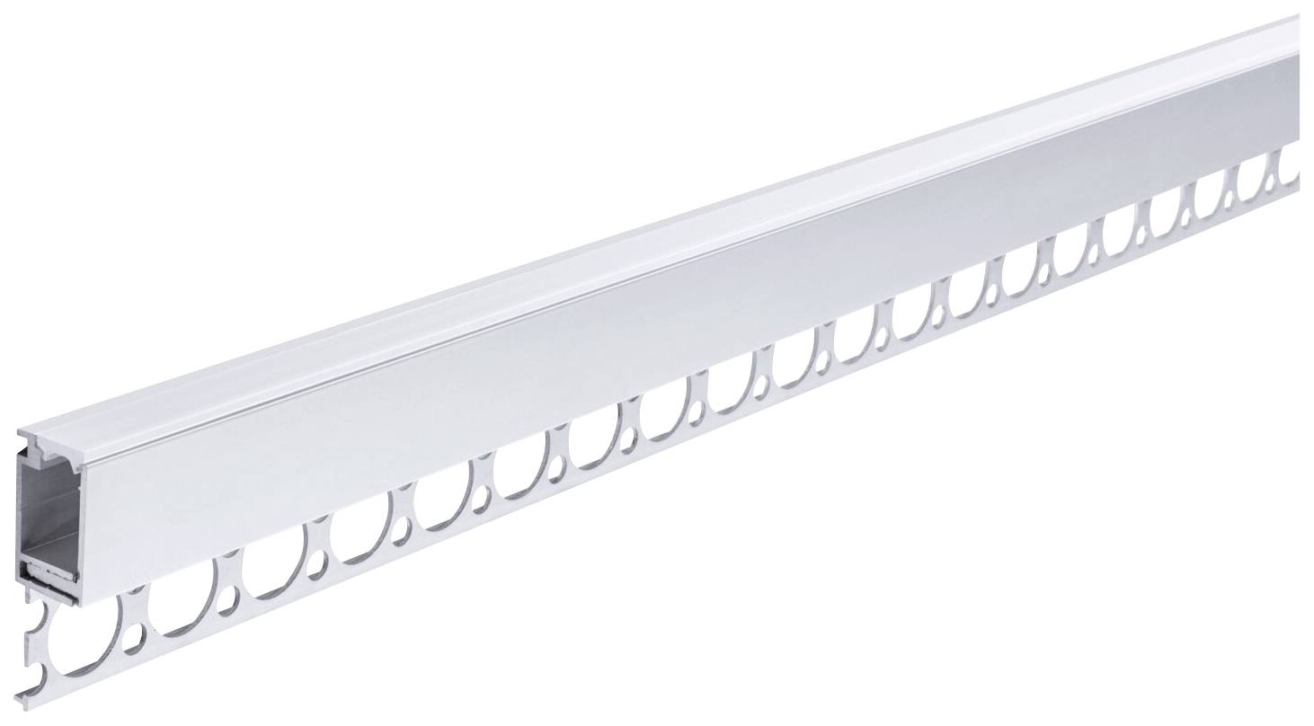 Profil montażowy z aluminium z otworami po bokach, ułatwiający instalację, idealny do konstrukcji wymagających stabilności.
