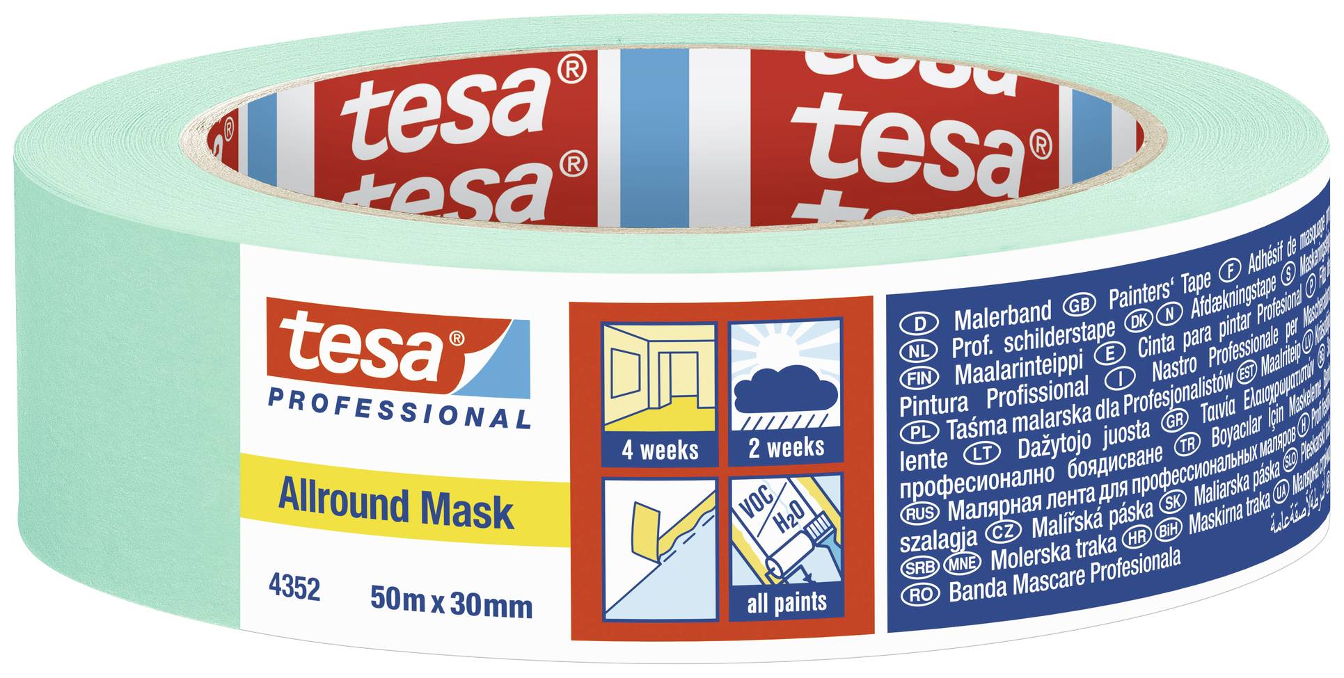 Малярська стрічка tesa 04352-00002-00 УНІВЕРСАЛЬНА МАСКА (Д x Ш) 50 м x 30 мм 50 м 1 шт.