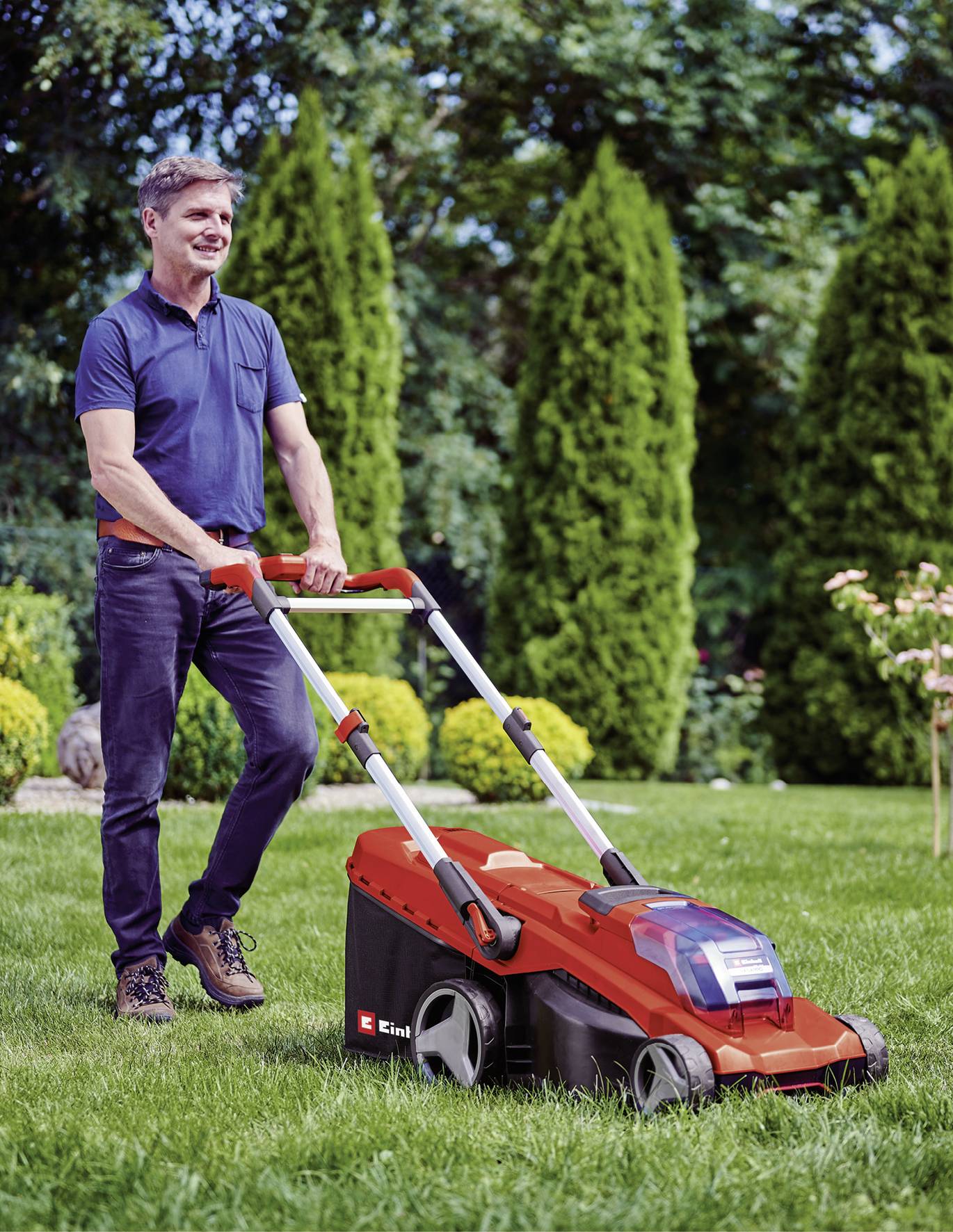 Акумуляторна газонокосарка Einhell Power X-Change RASARRO 36/42 (2x4.0Ah) з акумулятором та зарядним пристроєм 18 В. Максимальна ш