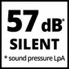 '57 dB* CICHY. * ciśnienie akustyczne LpA.'