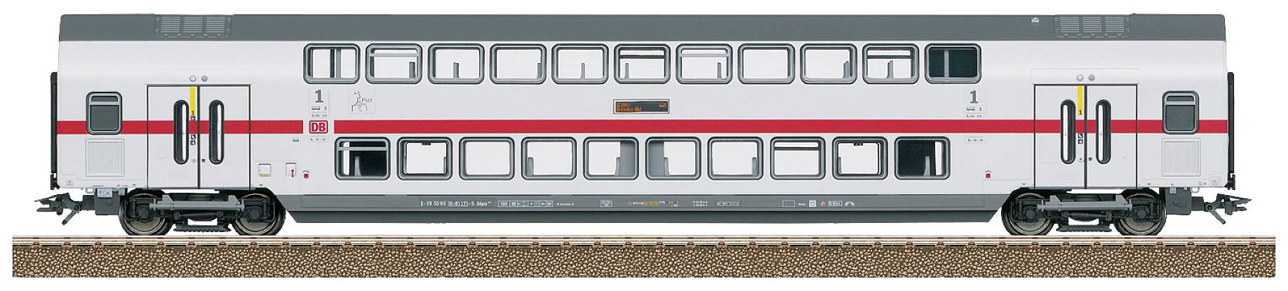 Пасажирський вагон TRIX H0 23253 Двоповерховий вагон H0 IC2 DB AG DApza 687.2, 1-й клас