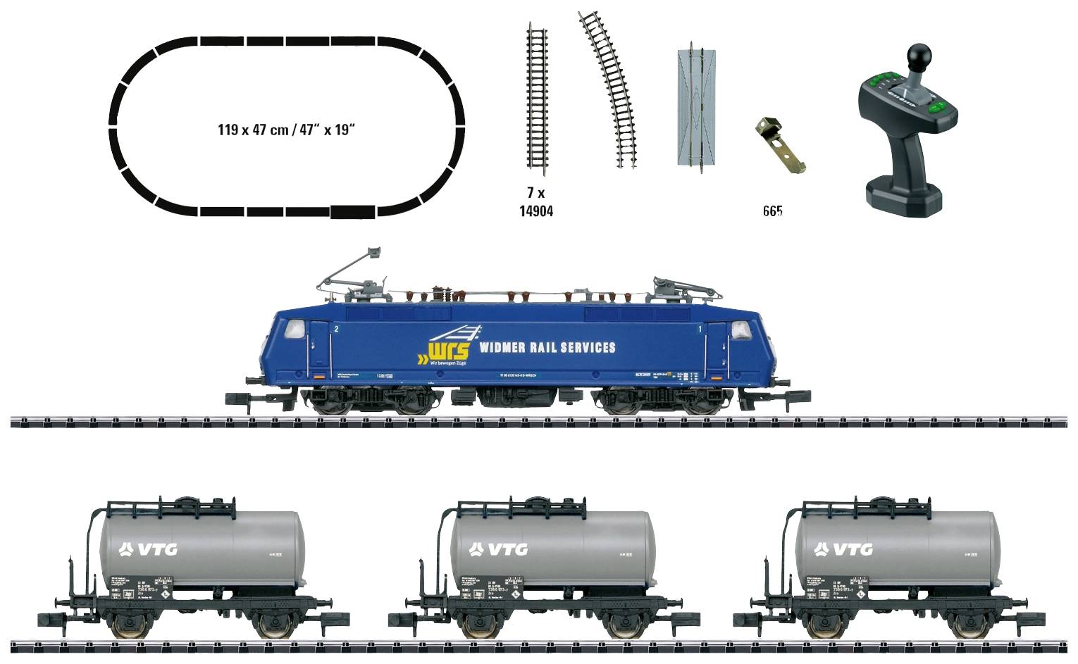 Цифровий стартовий набір MiniTrix 11158 N для вантажного поїзда з класом WRS 120