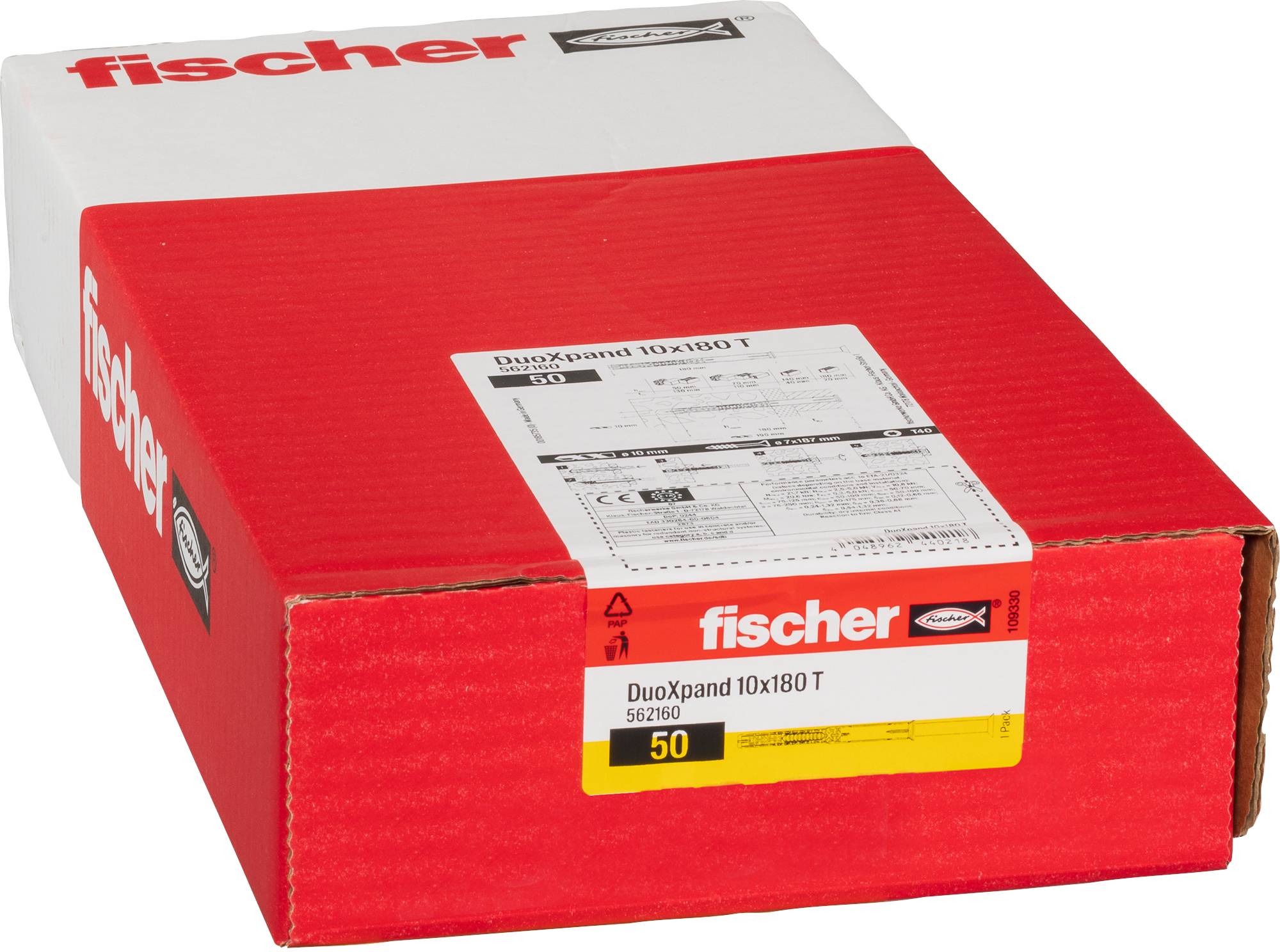 Fischer 562160 DuoXpand T Kołek motażowy o zwiększonej długości 180 mm 10 mm 50 szt.-5