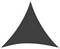 Trójkątny, ciemnoszary żagiel przeciwsłoneczny z punktami mocowania w narożnikach. Idealny do zacieniania tarasów lub ogrodów.