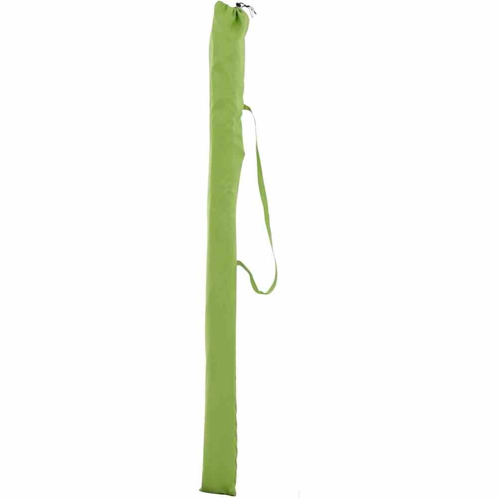 Zielona torba na matę do jogi z paskiem na ramię, ustawiona pionowo, na białym tle.