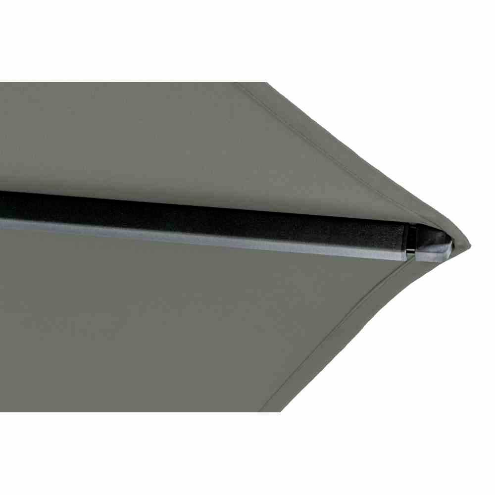 Szara markiza o nowoczesnym designie, prezentowana w szczegółowym ujęciu z bliska.