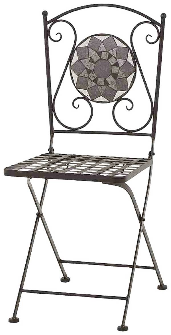 Siena Garden J04667 Stalowe krzesło składane Como o wyglądzie mozaiki