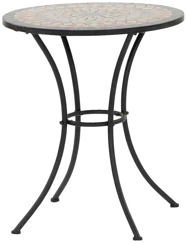 Siena Garden 380813 Stół Prato Ø 60x71 cm rama stal matowa czarna, blat ceramiczny wielokolorowa mozaika o wyglądzie