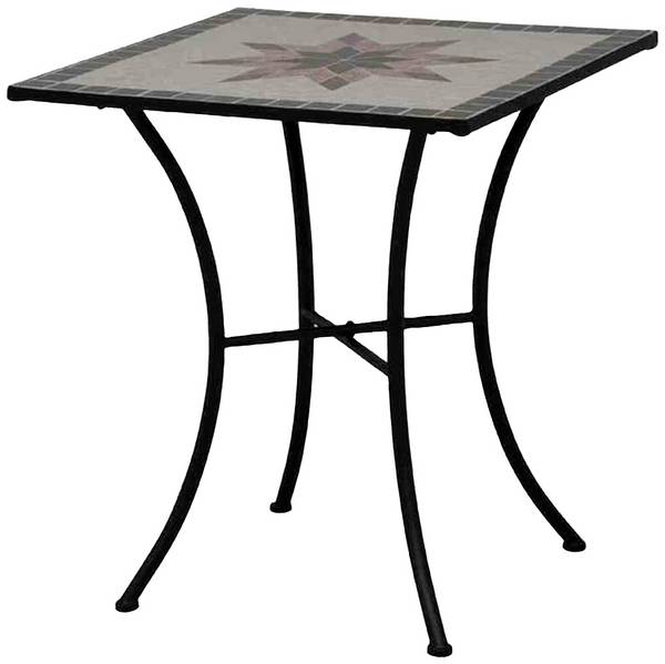 Siena Garden 875352 Stella Stella 64x64x71 cm rama stal matowa czarna, blat ceramiczny wielokolorowa mozaika o wyglądzie