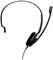 Czarne, jednostronne słuchawki z mikrofonem na wysięgniku, odpowiednie do rozmów telefonicznych i użytku komputerowego.
