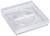 Przezroczysty, kwadratowy plastikowy pokrywy z okrągłym wycięciem pośrodku.