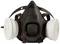 Czarna maska przeciwpyłowa z dwoma okrągłymi, białymi filtrami po bokach.