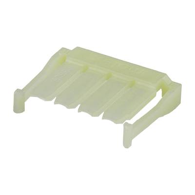 Jasnobiały plastikowy klips z pięcioma zębami, prawdopodobnie przeznaczony do mocowania lub stabilizacji w zastosowaniach technicznych.