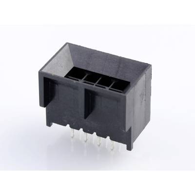 Czarny wtyk z tworzywa sztucznego z wieloma metalowymi stykami u dołu, sfotografowany na białym tle, służący jako złącze elektroniczne.