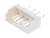 Biały, prostokątny wtyk plastikowy z pięcioma metalowymi stykami skierowanymi w górę. Stosowany głównie do połączeń elektrycznych.