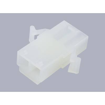 Biały wtyk plastikowy na szarym tle, prawdopodobnie element elektrycznego połączenia.