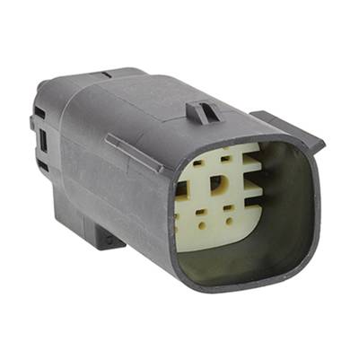Obraz złącza elektrycznego, cylindryczny kształt z wieloma stykami wewnątrz.