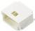 Biały, prostokątny wtyk plastikowy z kwadratowym otworem na górnej powierzchni, przeznaczony do użycia w urządzeniach elektronicznych.