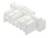 Biały, prostokątny element wykonany z tworzywa sztucznego z wieloma wycięciami i wypustkami, prawdopodobnie element łączący lub adapter.