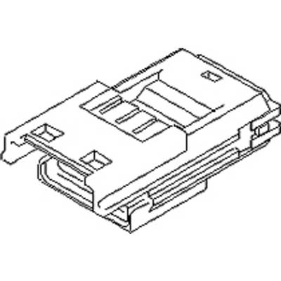 Techniczna ilustracja złącza USB. Przedstawia strukturę z padami lutowniczymi, punktami przyłączeniowymi oraz szczegółami geometrycznymi.
