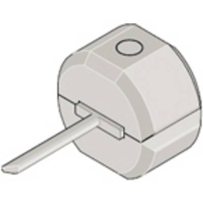 Szare, sześciokątne obudowa z wystającym bolcem, prawdopodobnie element techniczny lub wtyczka.