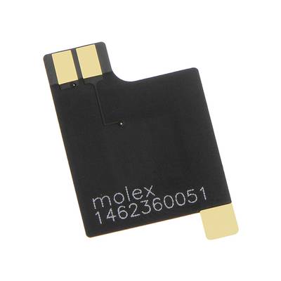 Element elektroniczny z napisem 'molex 1462360051', składający się z płaskiego, prostokątnego czarnego materiału ze złotymi stykami.