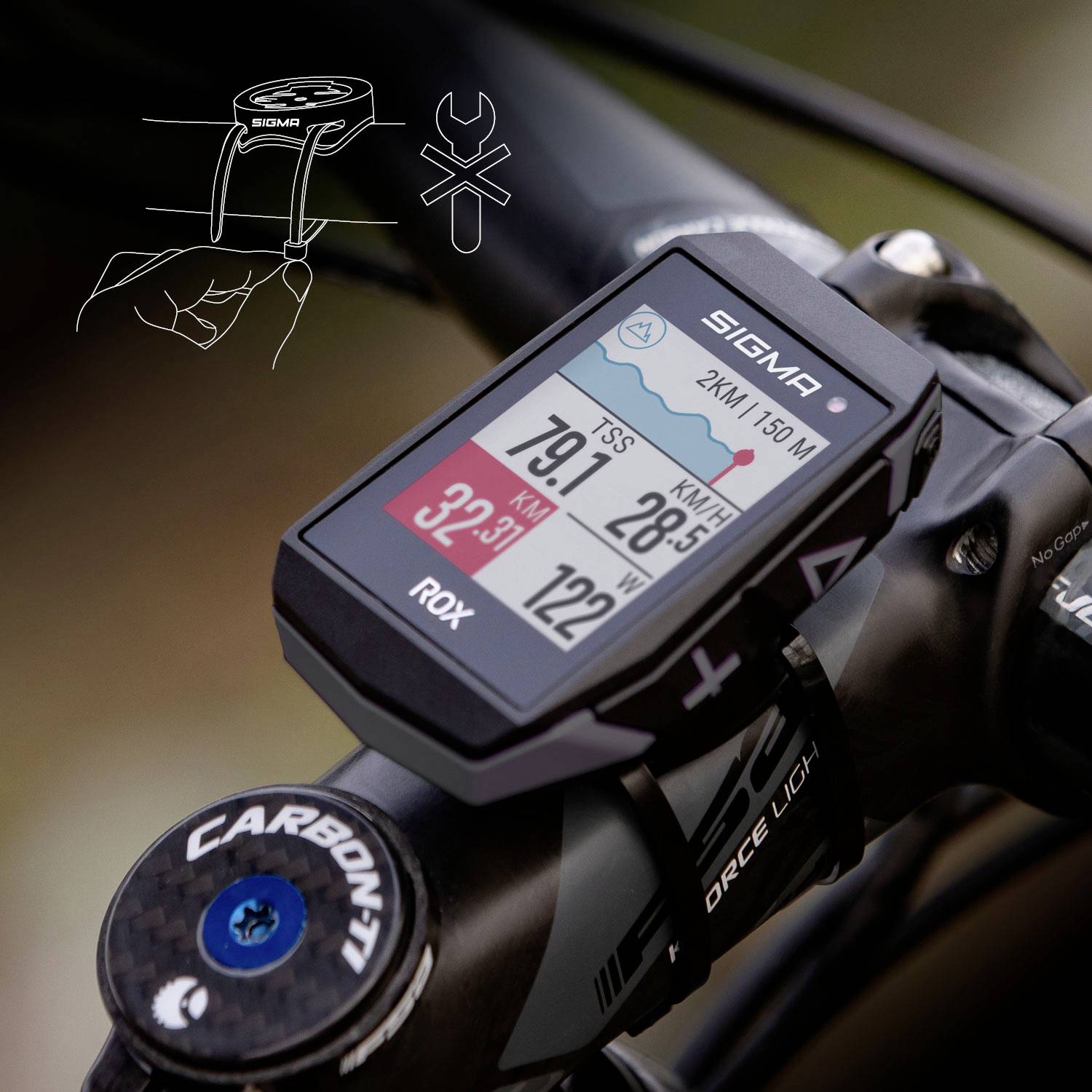 Sigma ROX 11.1 EVO Basic GPS, GLONASS, бризкозахищена велосипедна навігація