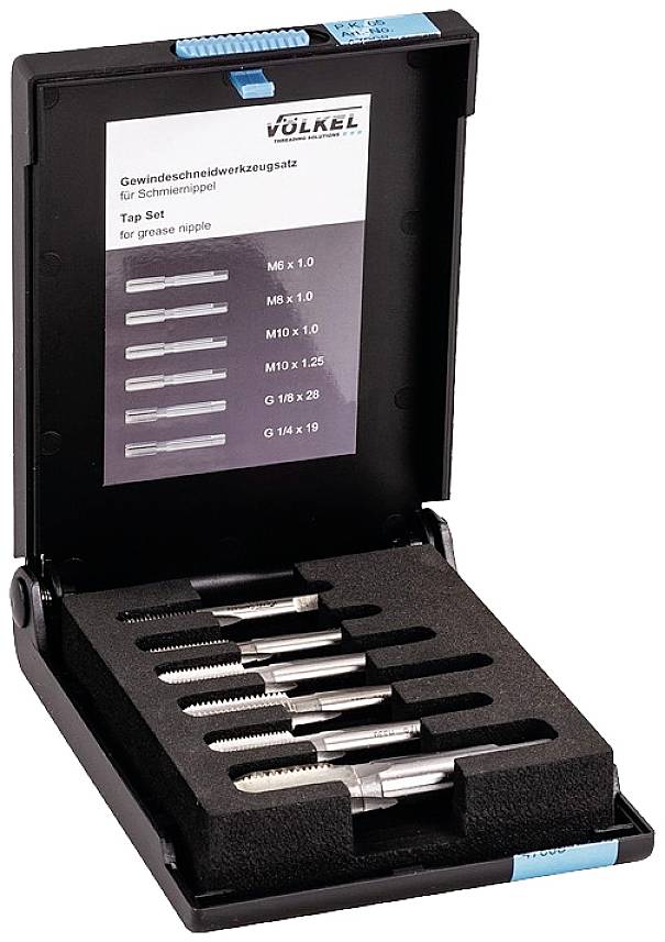 Набір метричних мітчиків Völkel 47008 M6 x 1, M8 x 1, M10 x 1, M10 x 1,25, G1/8