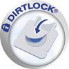 Logo 'Dirtlock', symbol worka do odkurzacza z zamkniętym mechanizmem zamykającym.
