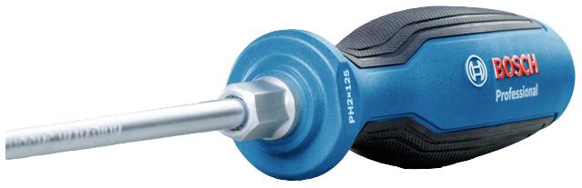 Niebieski wkrętak krzyżowy Bosch z ergonomicznym uchwytem. Widoczny napis 'Professional'.