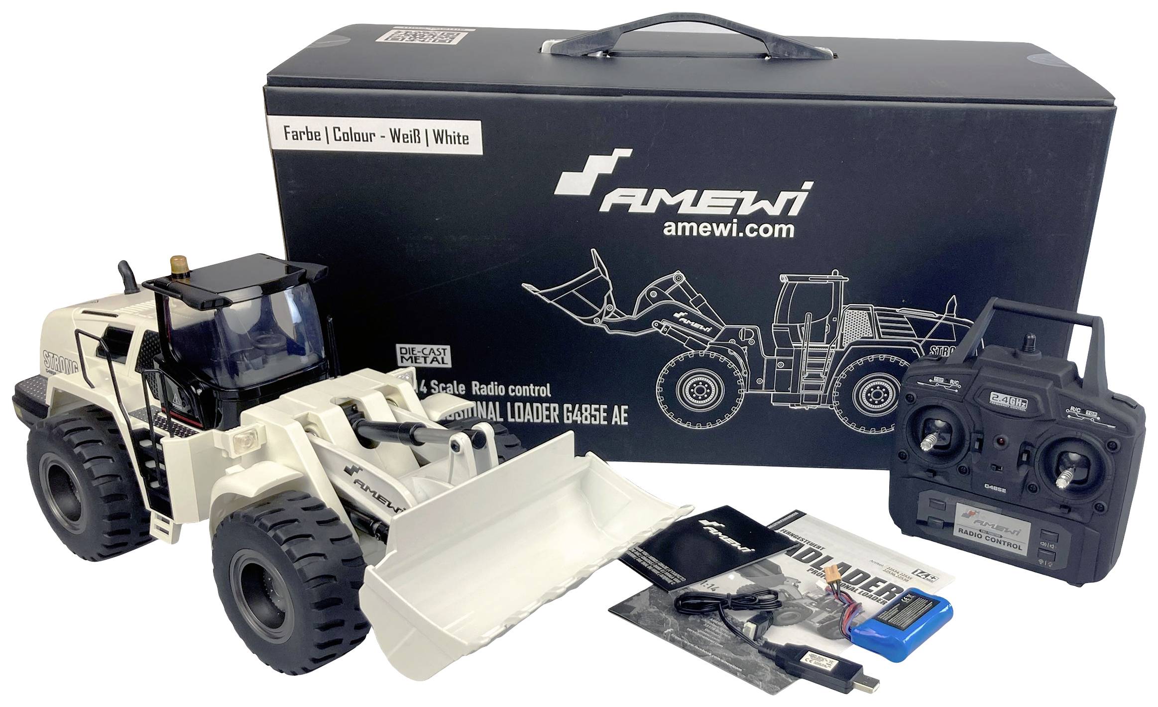 Amewi 22535 G485E белая строительная машина 1:14 Electric RtR