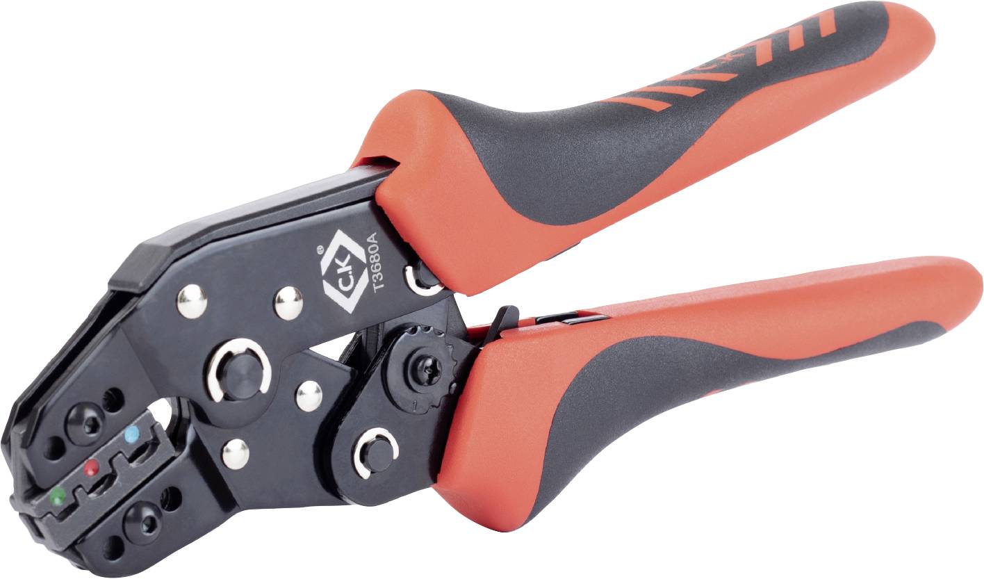 Обтискний інструмент C.K T3680A для ізольованих кабельних роз'ємів перерізом від 0,25 до 2,5 мм²