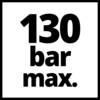 Napis '130 bar maks.' wydrukowany pogrubioną czcionką na białym tle. Wskaźnik maksymalnego ciśnienia.