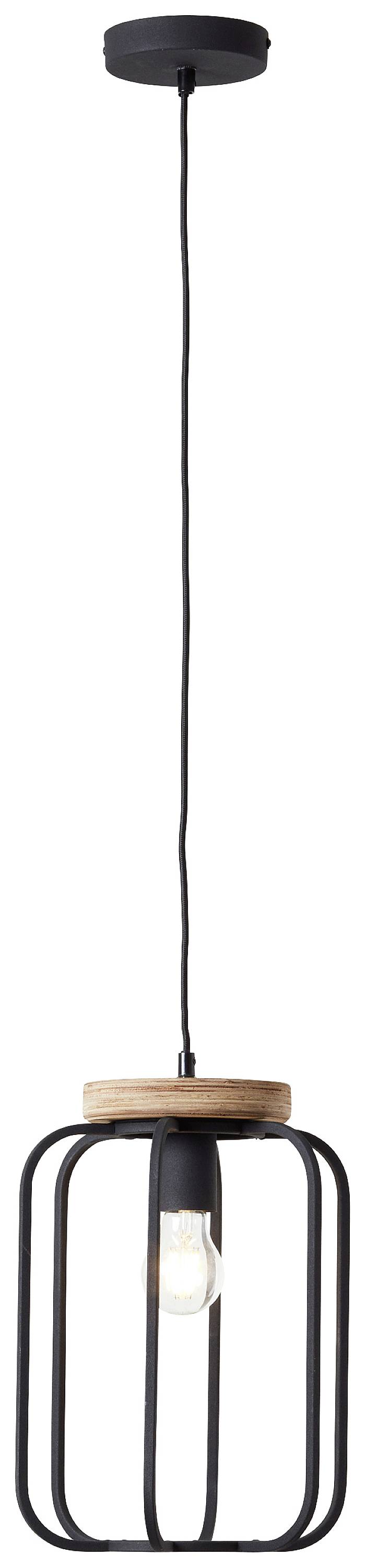 Brilliant Tosh 99501/66 Lampa sufitowa, podwieszana E-27 drewno (ciemny), czarny (korund)