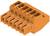 Pomarańczowy złącz wtykowy z sześcioma stykami, odpowiedni do połączeń elektrycznych w szafach sterowniczych lub innych urządzeniach elektronicznych.