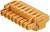 Pomarańczowy plastikowy wtyk z ośmioma okrągłymi stykami i bocznymi złączami śrubowymi.