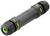 Wodoszczelny złącz kablowy, cylindryczny, o czarnej powierzchni, z zielonym otworem, żółtymi oznaczeniami na końcach.