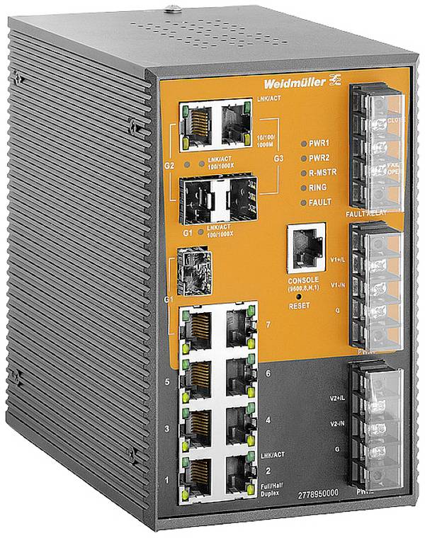 Weidmüller 2778950000 IE-SW-SL10M-7TX-3GC-HV Switch przemysłowy Ethernet 10 / 100 / 1000 MBit/s
