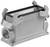 Obudowa przemysłowego złącza firmy Weidmüller w kolorze szarym, wyposażona w dwie boczne dźwignie zamykające, uniesioną pokrywę oraz boczne wejście kablowe.