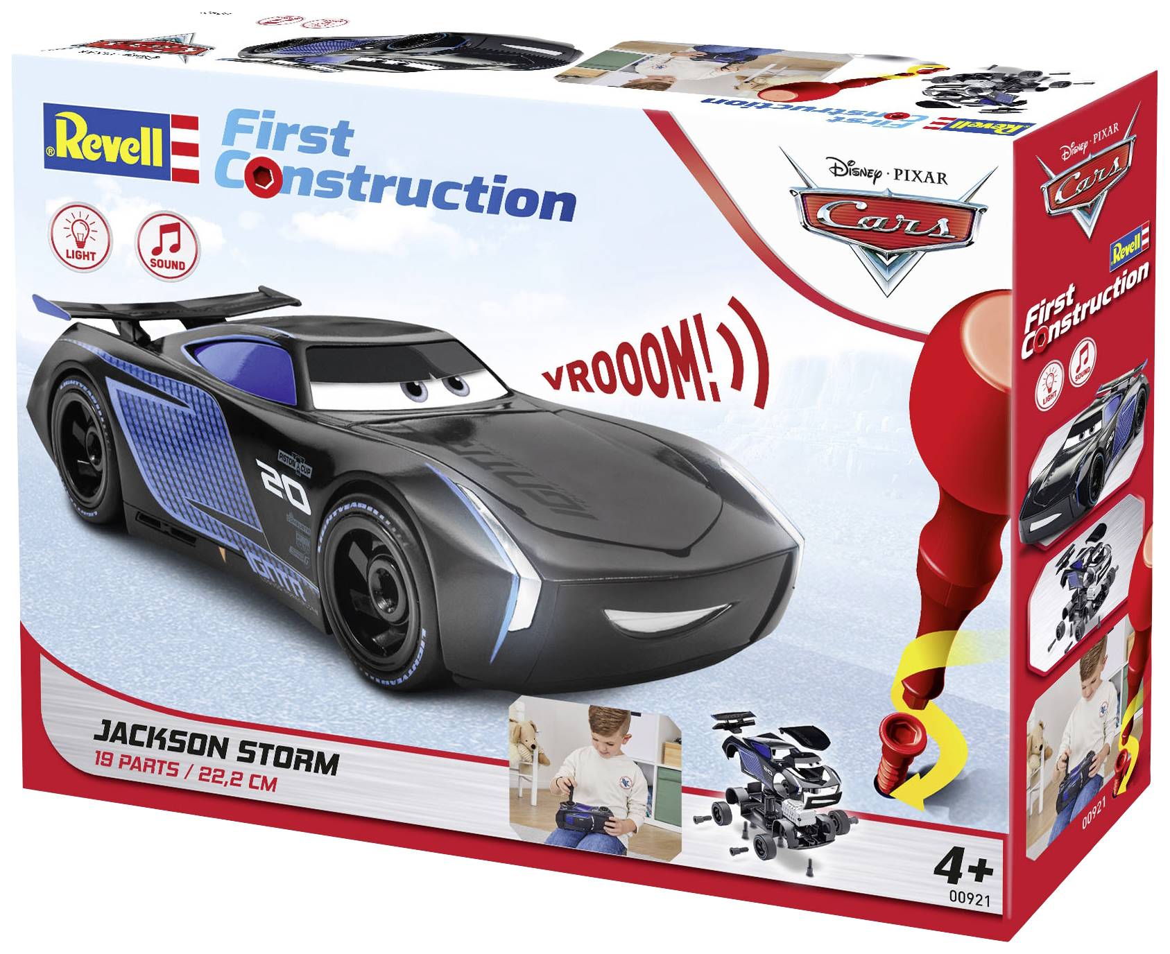 Zestaw konstrukcyjny Revell dla dzieci od 4 lat. Zawiera model Jackson Storm z Disney Pixar 'Cars', 19 elementów.