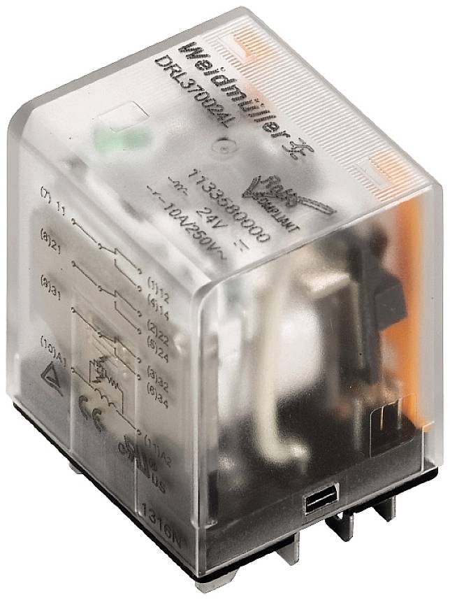 Weidmüller 2765220000 Przekaźnik THT DRL373024L, monostabilny, 1 cewka, 250 V/AC, 10 A, 10 szt.