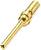 Złoty bolec stykowy, powszechnie stosowany w elektronicznych złączach, o kształcie cylindrycznym i polerowanej powierzchni.